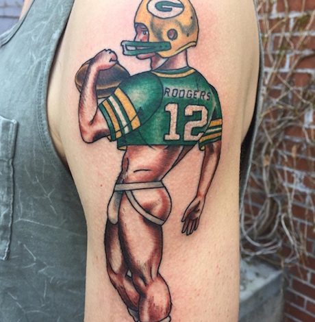 Racy tattoo of Aaron Rodgers in a jockstrap sparks homophobic reactions
